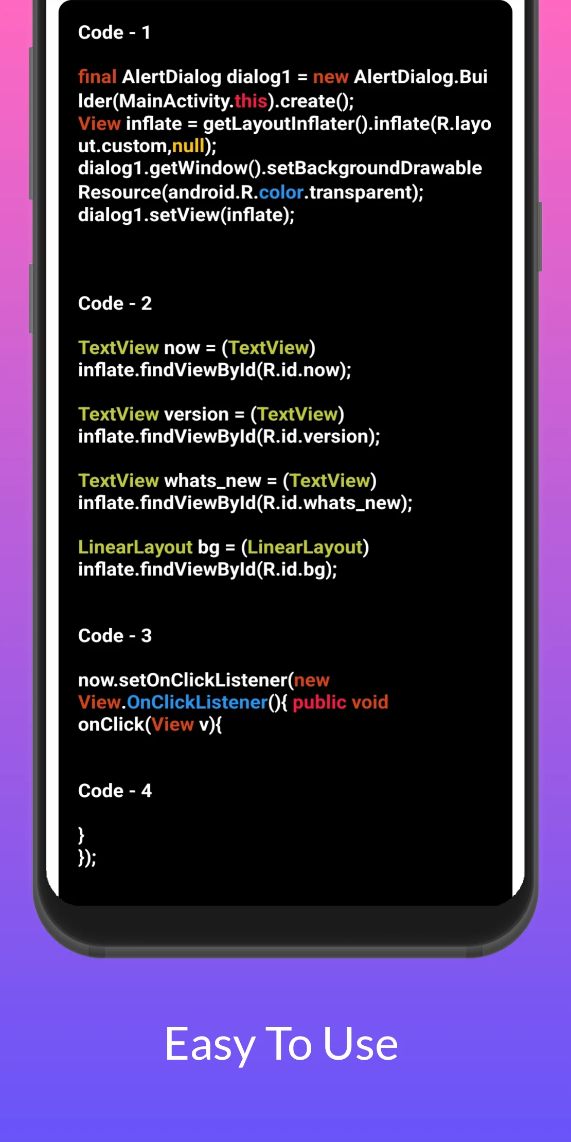 Java Codes for Sketchware screenshot